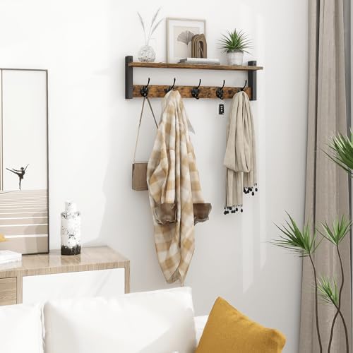 Homode Coat Rack with Wall Mount, 24 Inch Long Entryway Wall Shelf with Hooks...