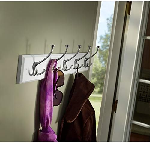 Liberty Hardware 129848 Wall Mounted Coat Rack with 5 Decorative Hooks, 27-In...