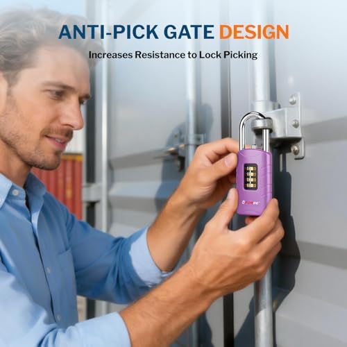 Forge 4-Digit Combination Padlock with Backup Keys, Recover Forgotten Code, W...