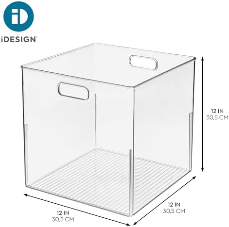iDesign Pantry Storage Bin, Large Cube Organizer, Set of 2, Clear