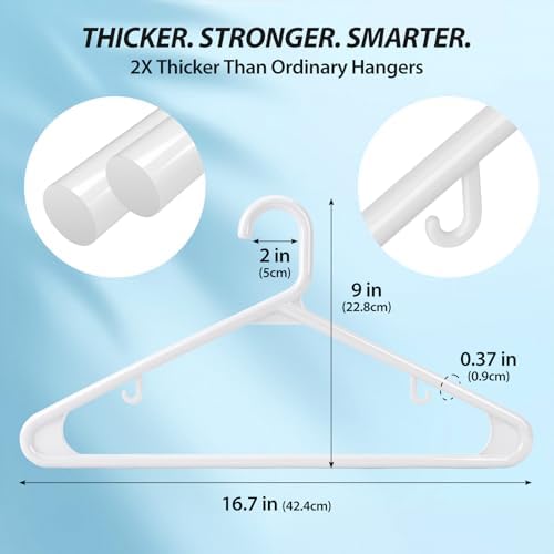 Heavy Duty Plastic Hangers – Super Thick & Reinforced with 20lb Capacity ...