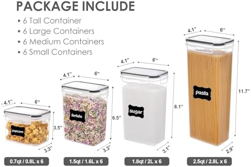 Vtopmart 24 PCS Food Storage Container Sets and 3 PCS Cereal Containers