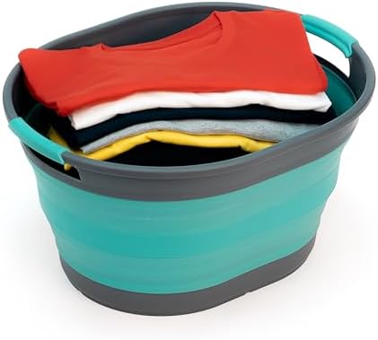 SAMMART 23L (6 Gallons) Collapsible Plastic Laundry Basket - Oval Tub/Basket ...