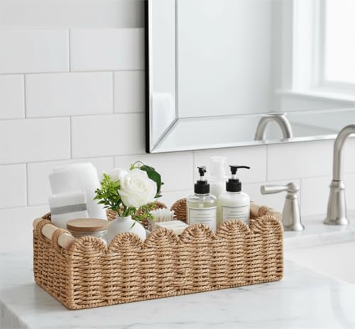 CubesLand Bathroom Basket Organizer, Toilet Tank Paper Storage Baskets 2PK