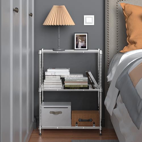 M MZG 450 lbs Wire Storage Shelving 3-Tier Utility Shelving Unit Steel Organi...