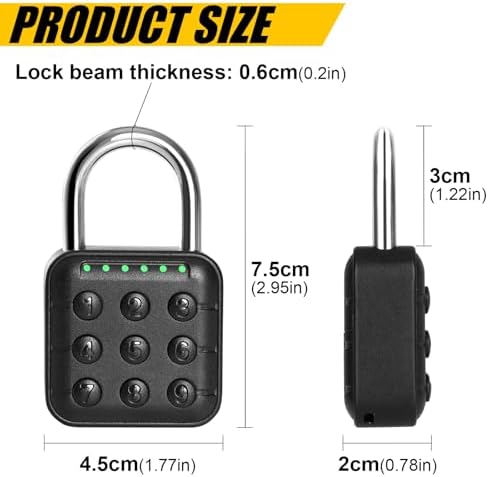 DELSWIN Combination Lock for Locker - 6-Digit Combo Lock Waterproof Smart Pad...