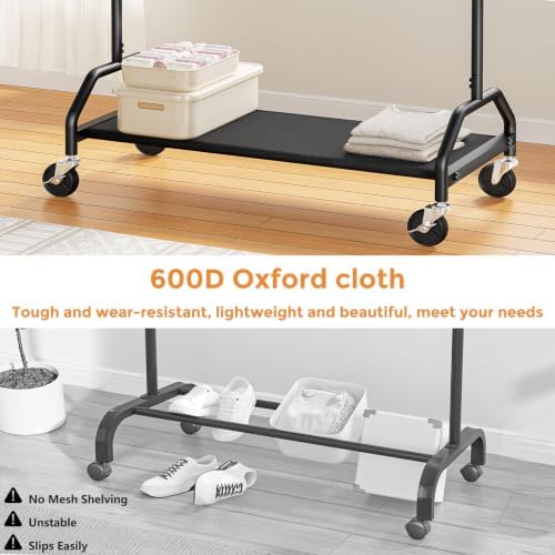 Wiracks Clothes Rack Double Hanging Clothes Rack Clothing Rack Garment Rack 1...