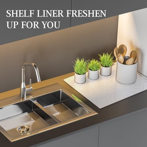 Beautysaid Shelf and Drawer Liner for Kitchen Cabinet Non Adhesive Non Slip