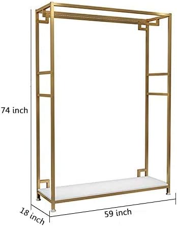 HOMEKAYT Gold Clothing Racks with Shelves, Weeding Dress Retail Clothes Rack,...