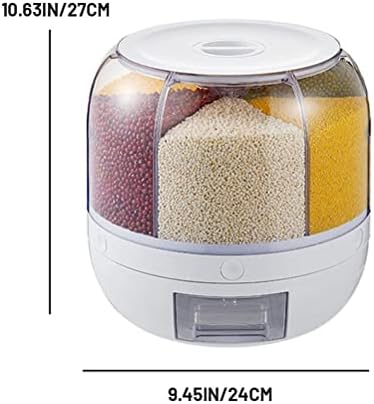 Dry Grain & Rice Storage Container - 12L Separate Rice Bucket Cereal Disp...