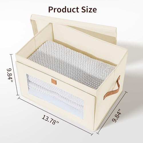 DIMJ Storage Bins with Lids - 6 Pack Fabric Closet Organizer with Window &amp...