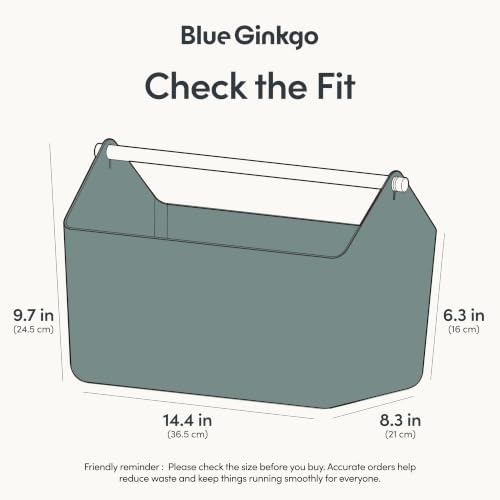 BLUE GINKGO Storage Basket, Large 10.5L, Green, Made in Korea