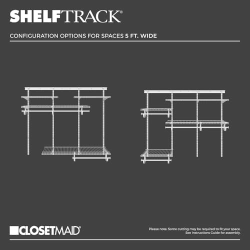 ClosetMaid ShelfTrack Wire Closet Organizer System, Adjustable from 4 to 6 Ft...