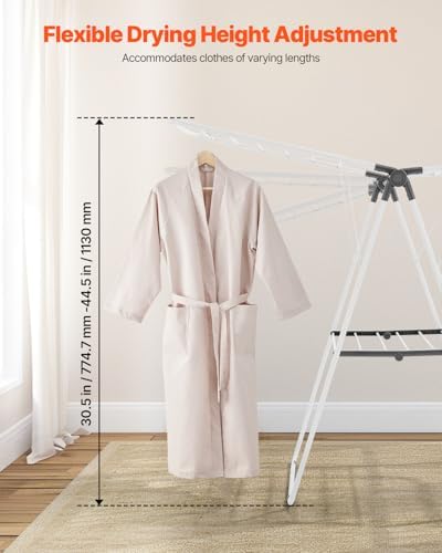 VEVOR Clothes Drying Rack, 2-Tier Foldable Laundry Dryer Rack with Sock Clips...