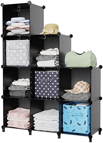 HOMIDEC Closet Organizers and Storage, 9 Cube Storage Organizer, Black