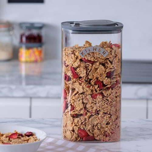 Kilner 3 Litre Glass Cereal Dispenser | Storage Jar with Airtight Glass &...