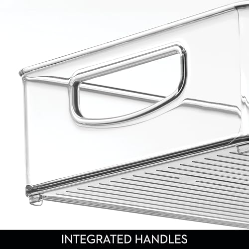 iDesign Stackable Clear Plastic Extra Long Pantry Organizers, 4-Pack