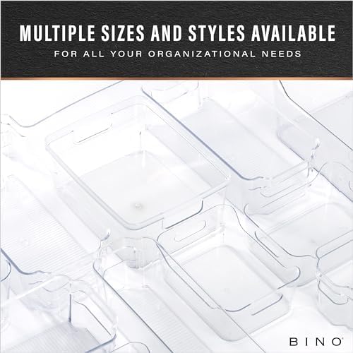 BINO | Plastic Organizer Bins, Large - 4 Pack | THE SOHO COLLECTION | Multi-U...