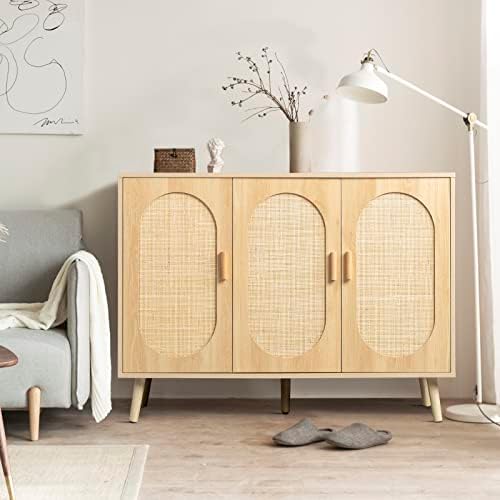 Rattan Shoe Cabinet for Entryway,Hidden Shoe Cabinet Storage with 3 Door,Free...