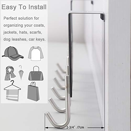 WEBI Over The Door Hooks Door Hanger,Over The Door Towel Rack with 6 Hooks fo...