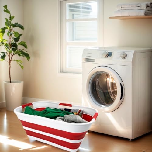 SAMMART 21L (5.5 Galloons) Collapsible Plastic Storge Basket - Foldable Pop U...