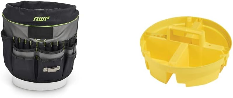 AWP Exterior Hanging Bucket Tool Organizer | 51 Pocket Water-Resistant Bucket...