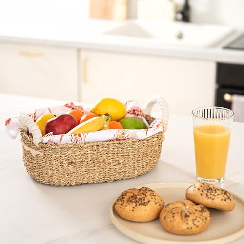 Vivi's Bread Warmer Basket with Stone and Cotton Towel for Sourdough Bakers