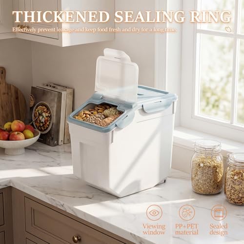 Airtight Dog Food Storage Container (2-Pack), 11.86 Gal Large Pet Food Storag...