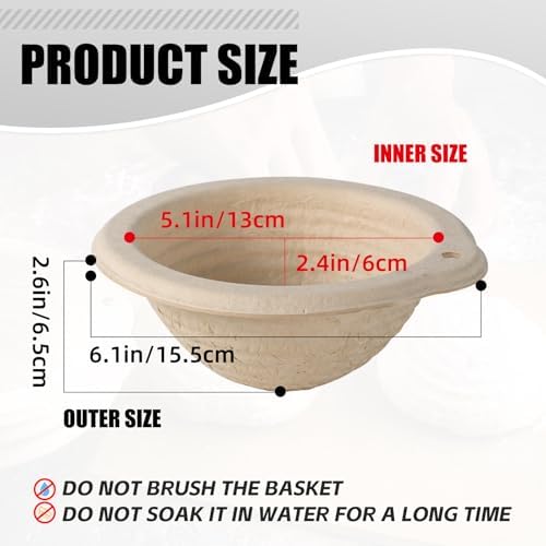 12-Pack Mini Banneton 5" Round Proofing Basket w/Liner