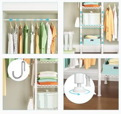 Ulif M1 Closet Storage Organizer System, 6 Tiers Heavy Duty Metal Garment Rac...