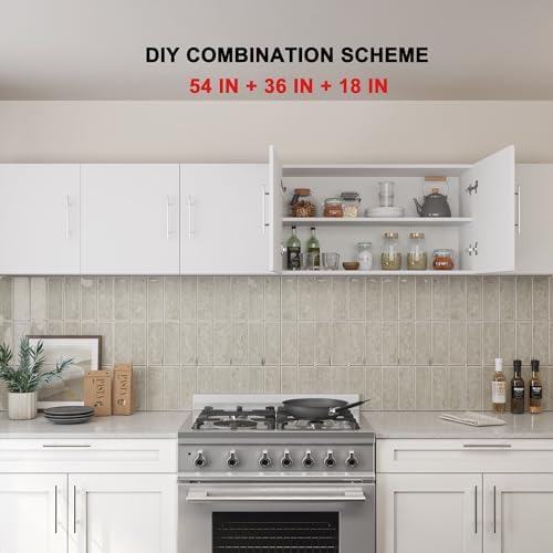 Small Wall Cabinet set of 3, 18" W x 12" D x 20" H Wooden Wall...