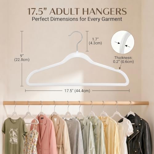 SMARTOR Plastic Hangers 50 Pack - Thin Clothes Hangers Heavy Duty