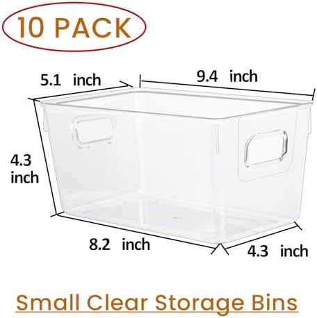 ZEXALOR 10 PACK Clear Storage Bins Clear Storage Containers for Kitchen Pantr...