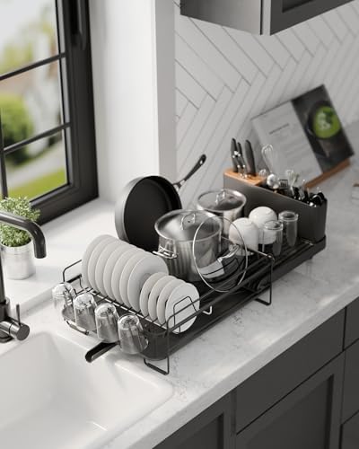 Kitsure Extendable Dish Drying Rack, 19.2"-26.7" L x 12.9" W, ...