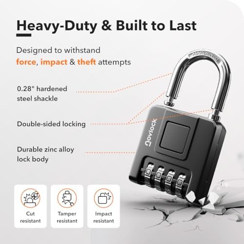 Combination Lock for Outdoor & Indoor, Weatherproof Combo Padlock