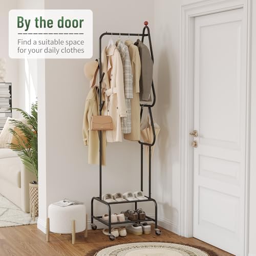 Christmas tree styled Garment Rack for Hanging Clothes with Shelf & Hooks