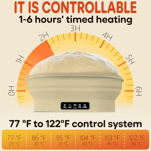 Upgraded Electric Heated Silicone Dough Proofing Box with Reliable Timer &amp...