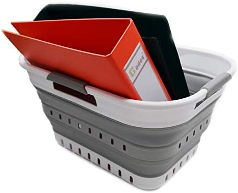 SAMMART 19L (5 gallon) Super Mini Collapsible 3 Handled Plastic Basket - Fold...