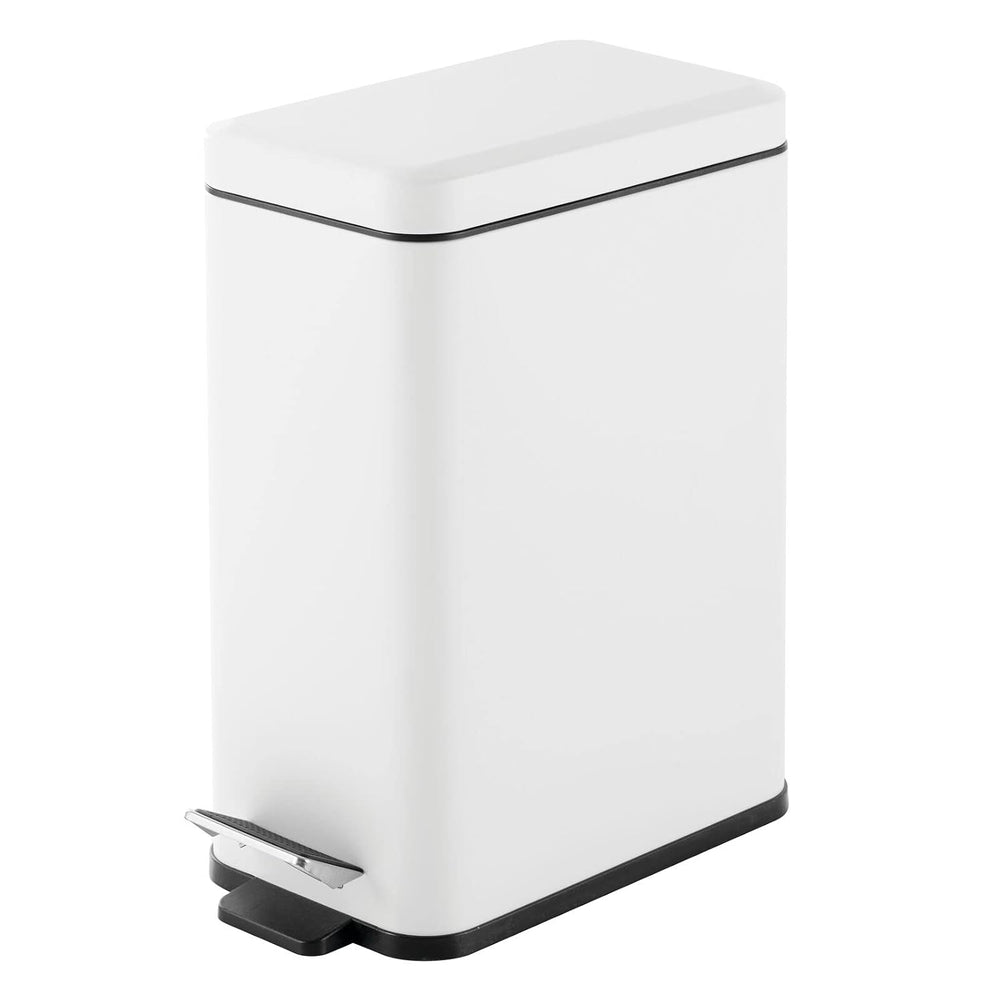 mDesign Pedal Bin — Waste Bin with Pedal, Lid and Plastic Bucket Insert for B...