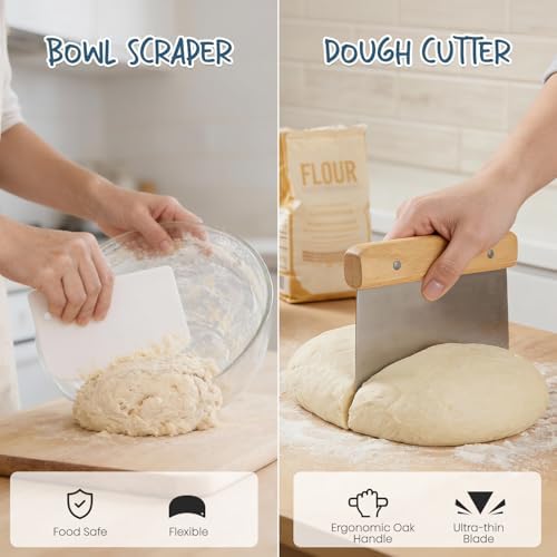 Rorecay Sourdough Starter Kit with Banneton Bread Proofing Baskets