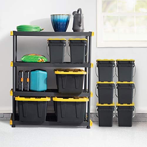 CX Heavy Duty 5-Gallon Square Buckets with Lids for Organization, 3pk