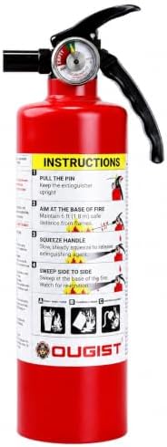 OUGIST ABC Fire Extinguisher, 2.5 lb Dry Chemical, 1A:10B:C Rated Multipurpose Protection for Home, Kitchen, Car, Garage & Office Safety, 1 Pack