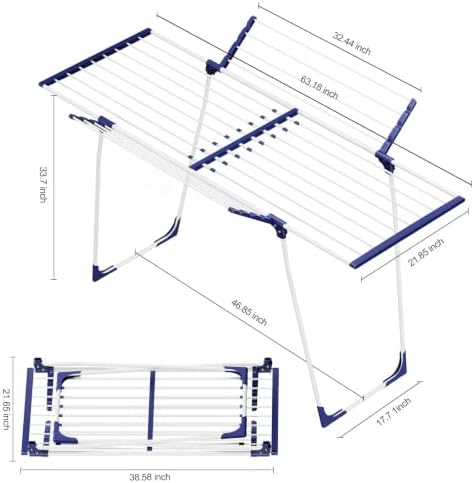 APEXCHASER Clothes Drying Rack, Drying Rack Large Space with 2 Wings