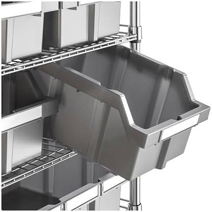 8-Tier NSF 24-Bin Steel Wire Shelving Rack, 36"W x 14.25"D x 63.5&q...