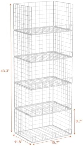 Yociyoga 5-Tier Stackable Closet Organizers and Storage Basket - Foldable Clo...
