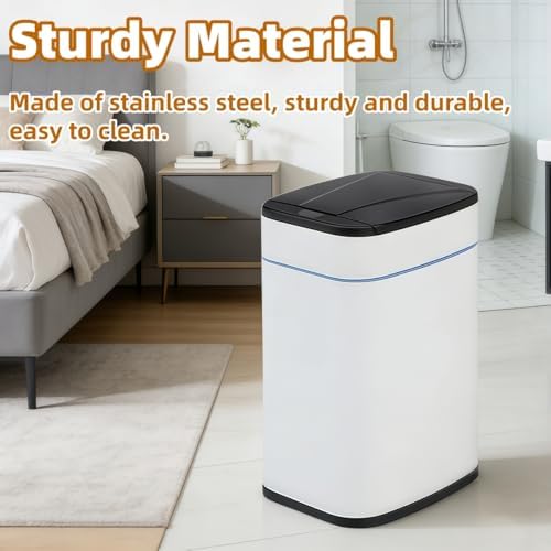 Smart Trash Can, Sensor Opening and Closing (1, Square Gold)