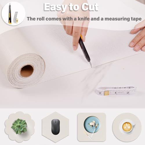 Shelf and Drawer Liners for Kitchen Cabinet,Off-White Cupboard Liner