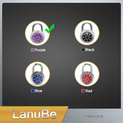 LanuBe Lock Standard Dial Combination Padlock 24 Pack Wide 2-in Purple Dial