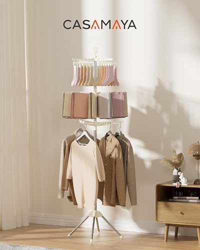 CASAMAYA Clothes Drying Rack Foldable, 79.5 inch 3 Tier Laundry Drying Rack w...