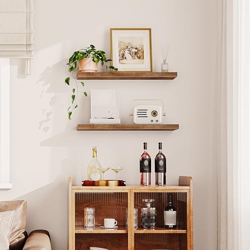 HOOBRO Floating Shelves for Wall, Wall Mounted Shelf Set of 2, 31.5" Han...